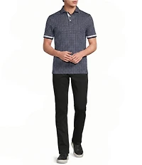 Murano Liquid Luxury Slim Fit Printed Short Sleeve Polo Shirt