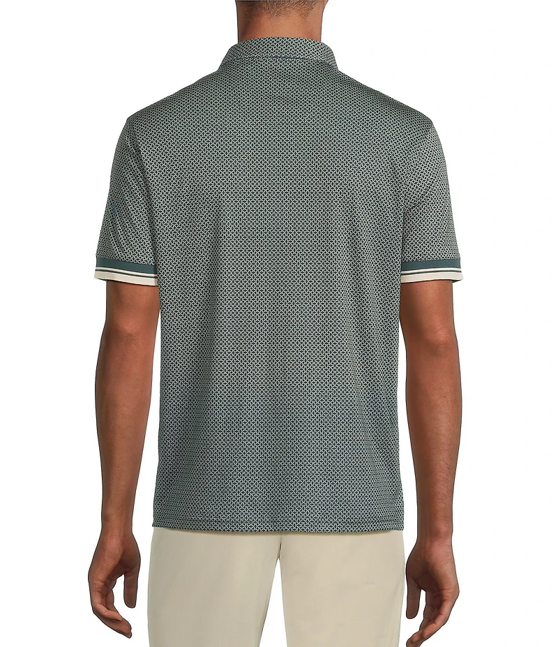 Murano Liquid Luxury Slim Fit Printed Short Sleeve Polo Shirt