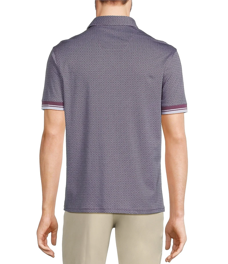 Murano Liquid Luxury Slim Fit Printed Short Sleeve Polo Shirt