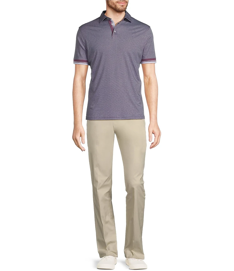Murano Liquid Luxury Slim Fit Printed Short Sleeve Polo Shirt