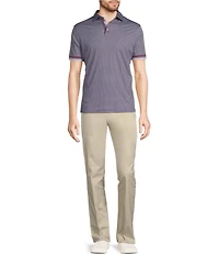Murano Liquid Luxury Slim Fit Printed Short Sleeve Polo Shirt