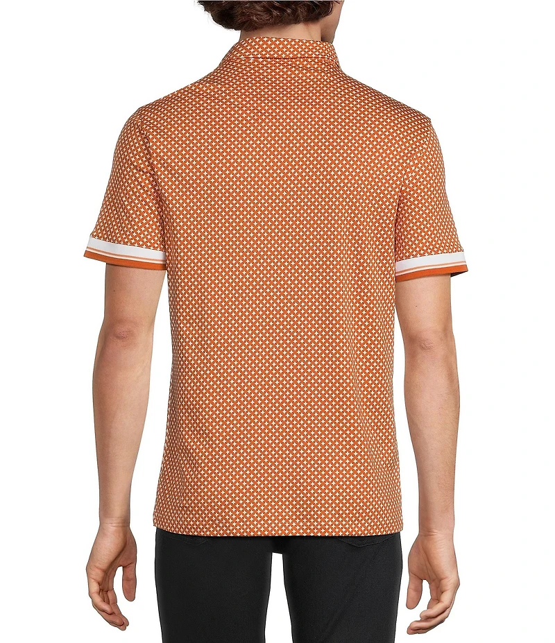 Murano Liquid Luxury Slim Fit Printed Short Sleeve Polo Shirt