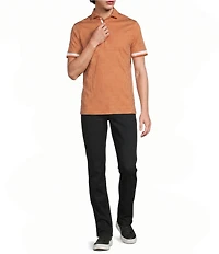 Murano Liquid Luxury Slim Fit Printed Short Sleeve Polo Shirt