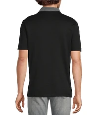 Murano Liquid Luxury Slim Fit Quarter-Zip Solid Short Sleeve Polo Shirt