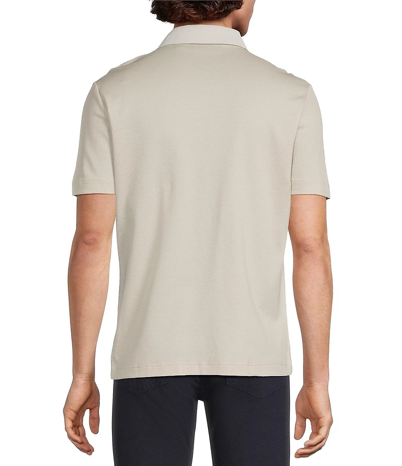 Murano Liquid Luxury Slim Fit Quarter-Zip Solid Short Sleeve Polo Shirt