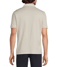 Murano Liquid Luxury Slim Fit Quarter-Zip Solid Short Sleeve Polo Shirt