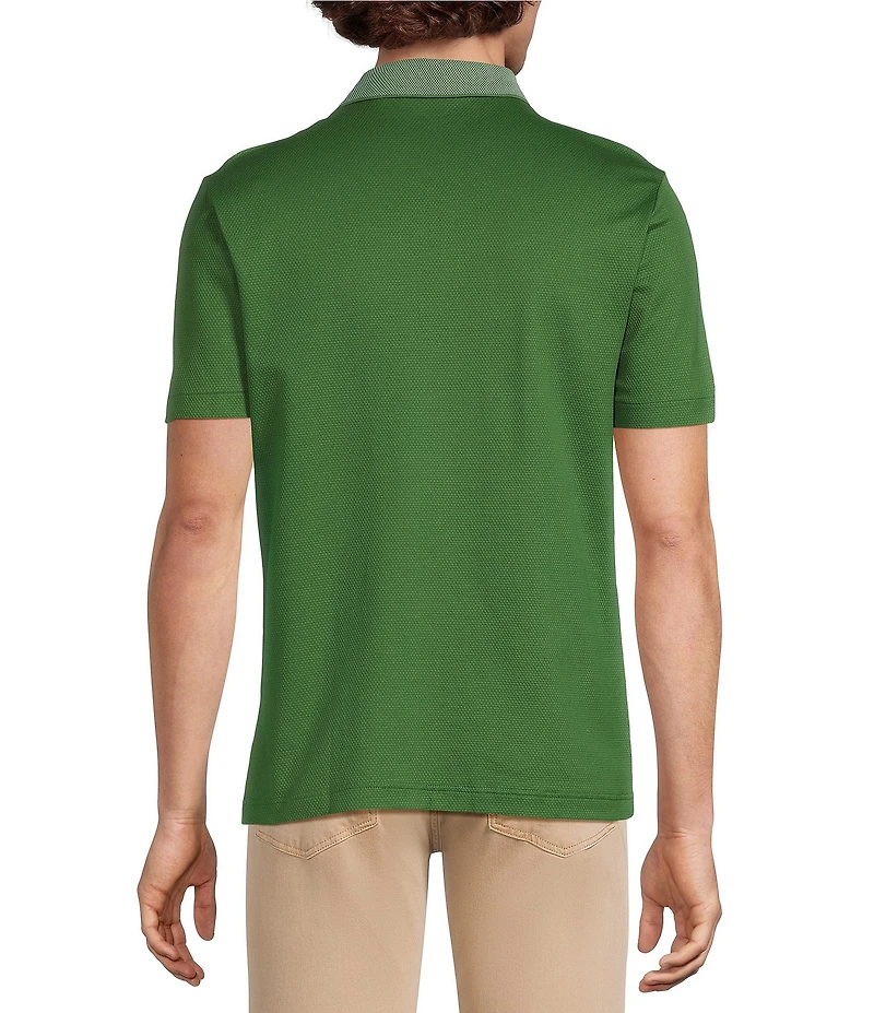 Murano Liquid Luxury Slim Fit Quarter-Zip Solid Short Sleeve Polo Shirt