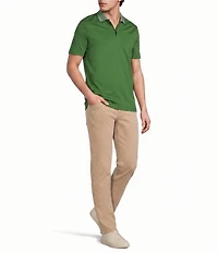Murano Liquid Luxury Slim Fit Quarter-Zip Solid Short Sleeve Polo Shirt