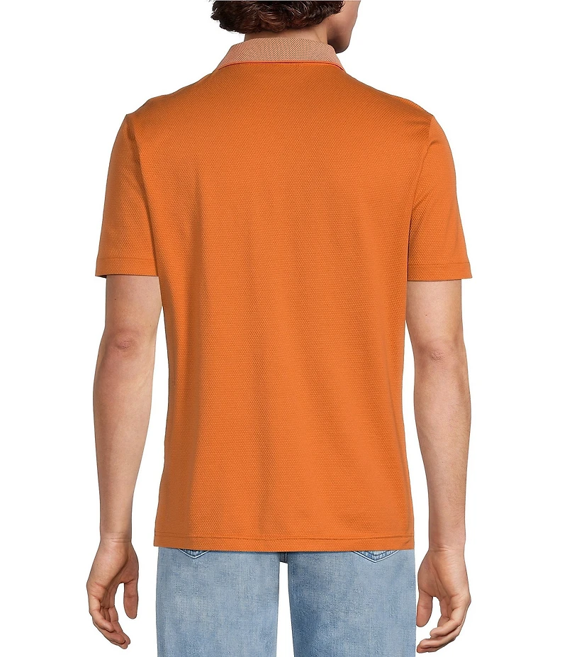 Murano Liquid Luxury Slim Fit Quarter-Zip Solid Short Sleeve Polo Shirt