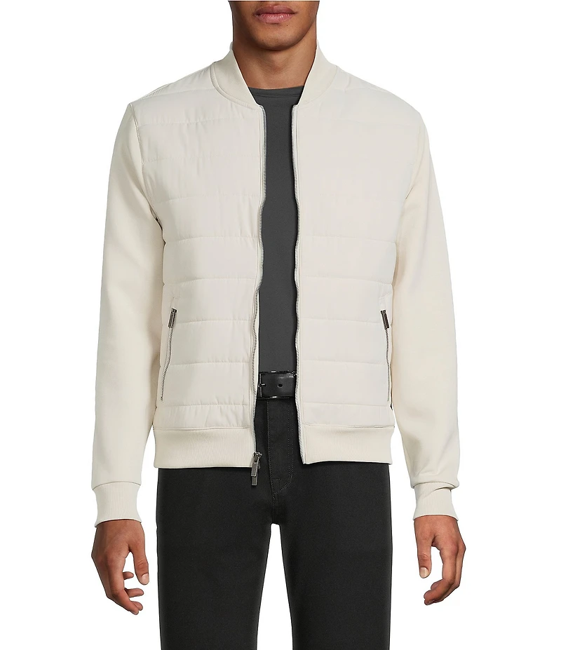 Murano Liquid Luxury Slim Fit Quilted Full-Zip Mock Jacket
