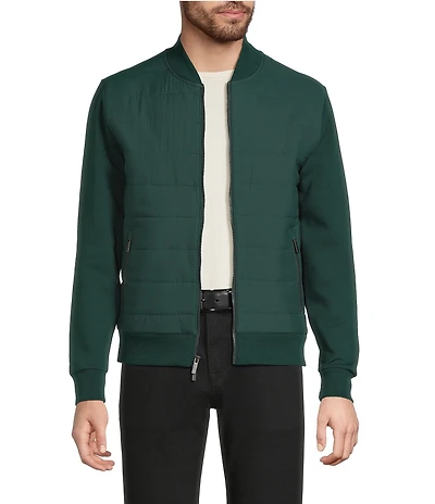 Murano Liquid Luxury Slim Fit Quilted Full-Zip Mock Jacket