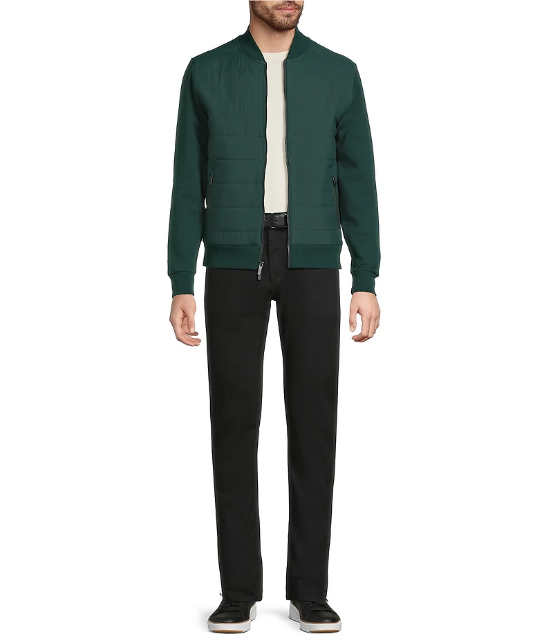 Murano Liquid Luxury Slim Fit Quilted Full-Zip Mock Jacket