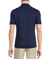 Murano Liquid Luxury Slim Fit Solid Coatfront Short Sleeve Woven Camp Shirt