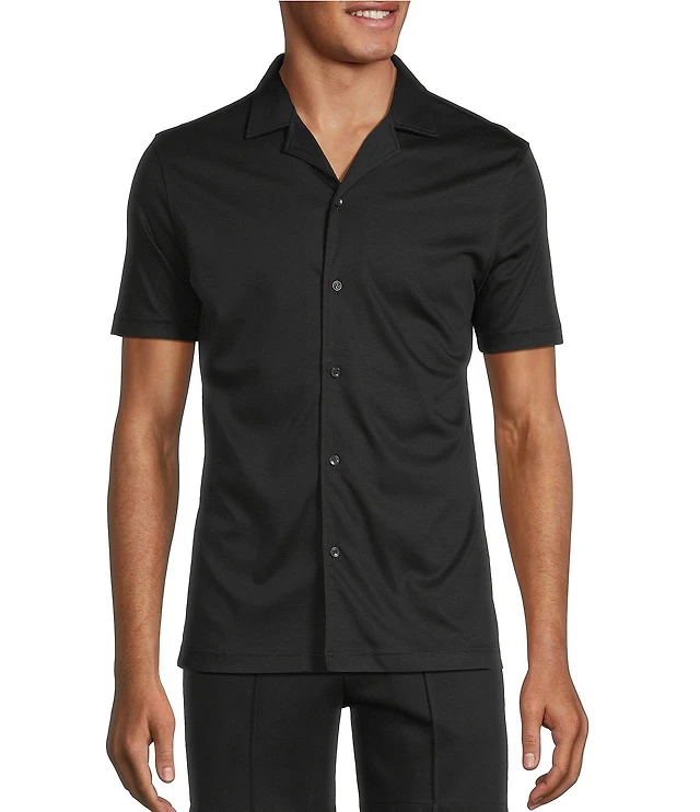 murano liquid luxury dress shirts Murano Liquid Luxury Slim Fit Geo Pattern Short Sleeve Polo Shirt