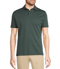Murano Liquid Luxury Slim Fit Solid Interlock Short Sleeve Polo Shirt
