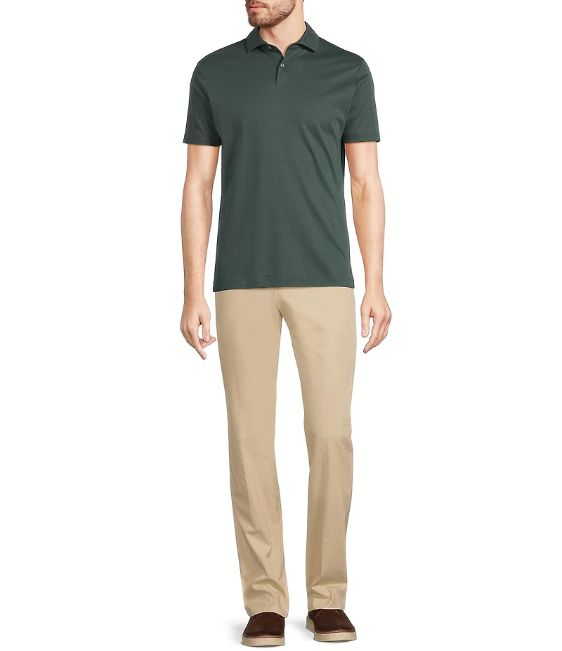 Murano Liquid Luxury Slim Fit Solid Interlock Short Sleeve Polo Shirt