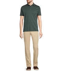 Murano Liquid Luxury Slim Fit Solid Interlock Short Sleeve Polo Shirt