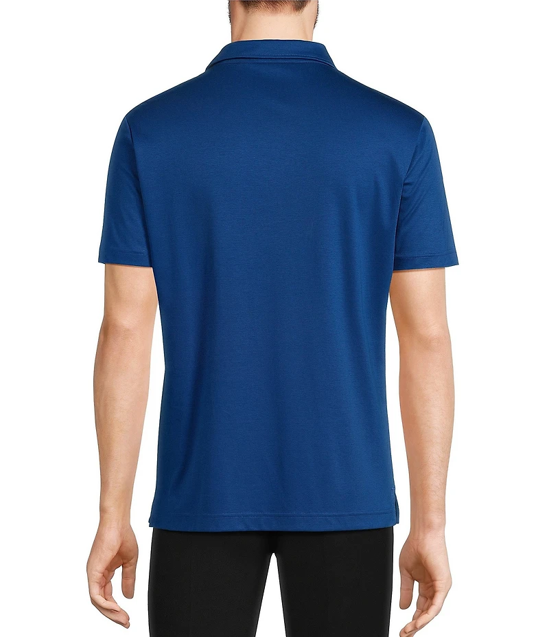 Murano Liquid Luxury Slim Fit Solid Interlock Short Sleeve Polo Shirt