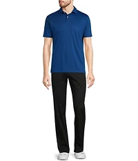 Murano Liquid Luxury Slim Fit Solid Interlock Short Sleeve Polo Shirt