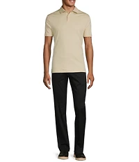 Murano Liquid Luxury Slim Fit Solid Interlock Short Sleeve Polo Shirt