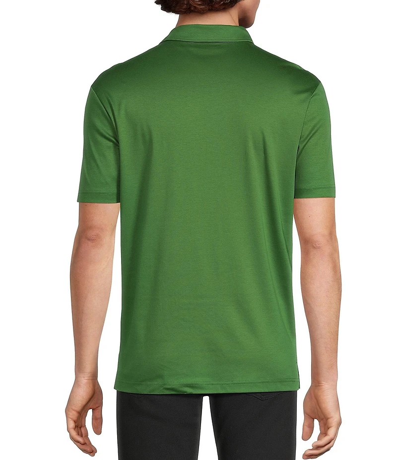 Murano Liquid Luxury Slim Fit Solid Interlock Short Sleeve Polo Shirt