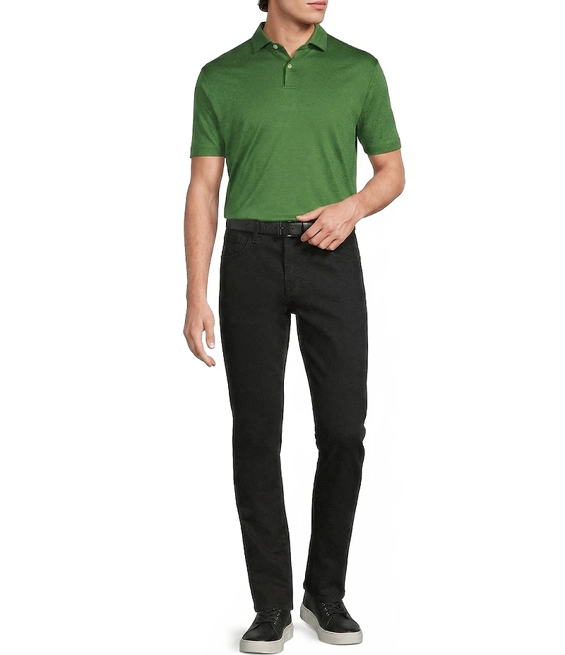 Murano Liquid Luxury Slim Fit Solid Interlock Short Sleeve Polo Shirt