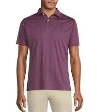 Murano Liquid Luxury Slim Fit Solid Interlock Short Sleeve Polo Shirt