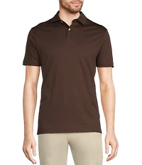 Murano Liquid Luxury Slim Fit Solid Interlock Short Sleeve Polo Shirt