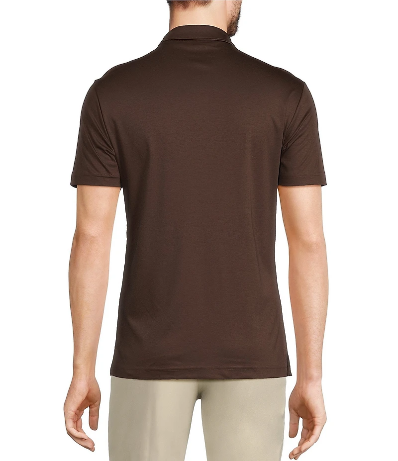 Murano Liquid Luxury Slim Fit Solid Interlock Short Sleeve Polo Shirt