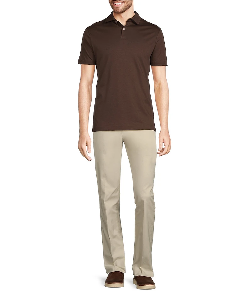 Murano Liquid Luxury Slim Fit Solid Interlock Short Sleeve Polo Shirt