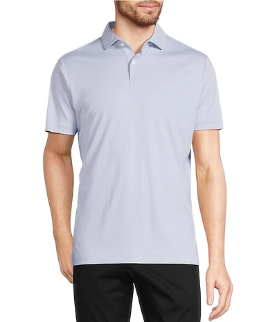Murano Liquid Luxury Slim Fit Solid Interlock Short Sleeve Polo Shirt