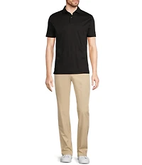 Murano Liquid Luxury Slim Fit Solid Interlock Short Sleeve Polo Shirt