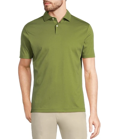 Murano Liquid Luxury Slim Fit Solid Interlock Short Sleeve Polo Shirt
