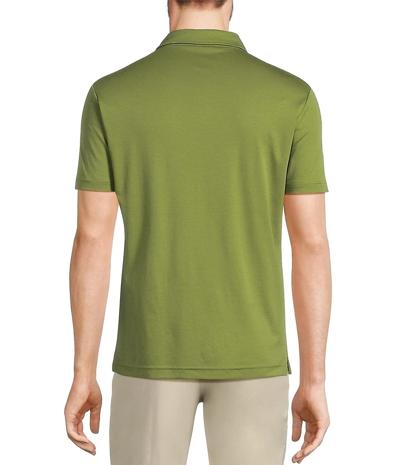 Murano Liquid Luxury Slim Fit Solid Interlock Short Sleeve Polo Shirt
