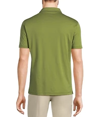 Murano Liquid Luxury Slim Fit Solid Interlock Short Sleeve Polo Shirt