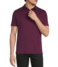 Murano Liquid Luxury Slim Fit Solid Interlock Short Sleeve Polo Shirt