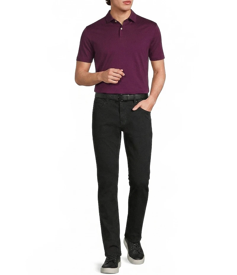 Murano Liquid Luxury Slim Fit Solid Interlock Short Sleeve Polo Shirt