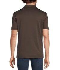Murano Liquid Luxury Slim Fit Solid Interlock Short Sleeve Polo Shirt