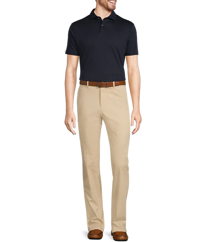 Murano Liquid Luxury Slim Fit Solid Interlock Short Sleeve Polo Shirt