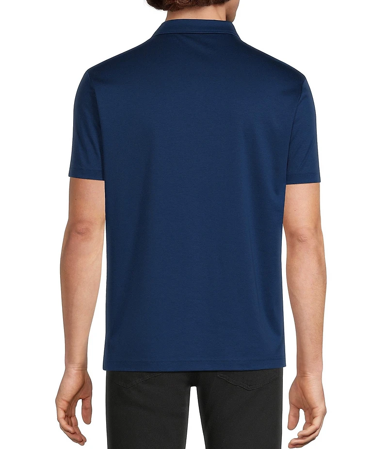 Murano Liquid Luxury Slim Fit Solid Interlock Short Sleeve Polo Shirt