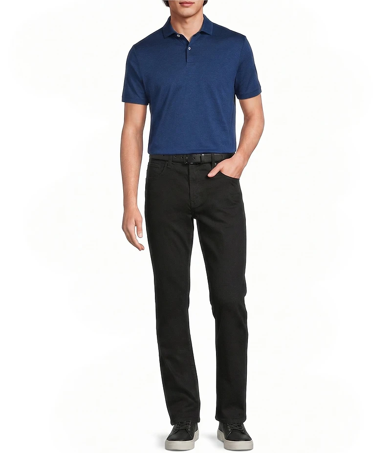 Murano Liquid Luxury Slim Fit Solid Interlock Short Sleeve Polo Shirt