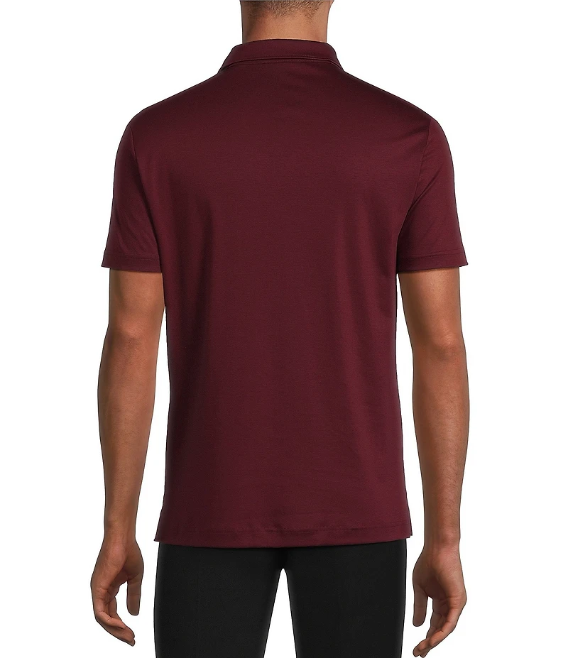 Murano Liquid Luxury Slim Fit Solid Interlock Short Sleeve Polo Shirt