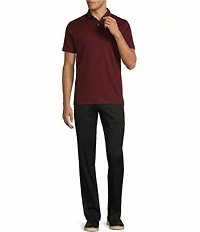 Murano Liquid Luxury Slim Fit Solid Interlock Short Sleeve Polo Shirt