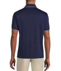 Murano Liquid Luxury Slim Fit Solid Interlock Short Sleeve Quarter-Zip Polo Shirt