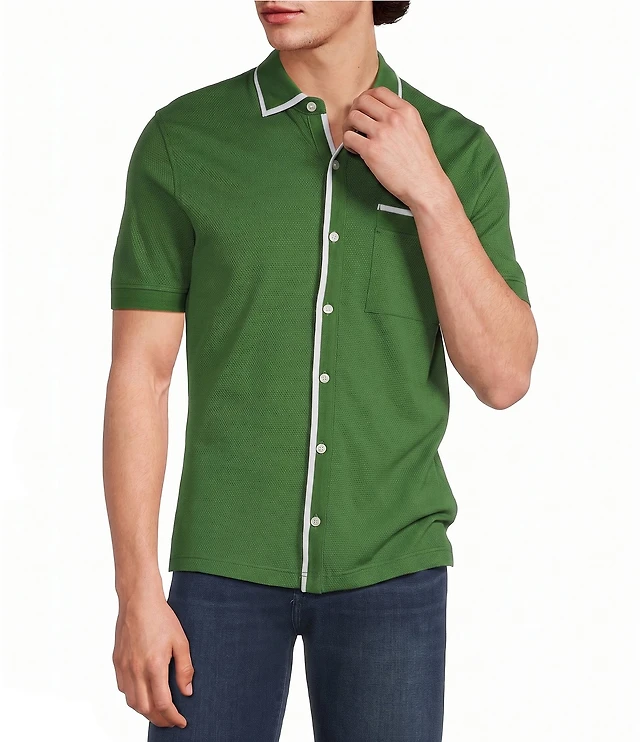 murano liquid cotton dress shirts Luxury Slim Fit Textured Coat Front Short Sleeve Shirt at Hamilton Place in Chattanooga, TN WAISTCOAT SIZE:56 INCH CHEST | PLUS SIZE green gown dress How to Bead a Camp shirt Knit Interlock