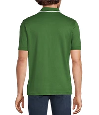Murano Liquid Luxury Slim Fit Textured Coat Front Short Sleeve Shirt