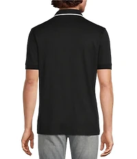 Murano Liquid Luxury Slim Fit Textured Coat Front Short Sleeve Shirt