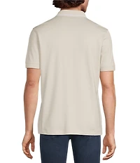 Murano Liquid Luxury Slim Fit Textured Coat Front Short Sleeve Shirt