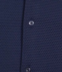 Murano Liquid Luxury Slim Fit Textured Short Sleeve Knit Camp Shirt