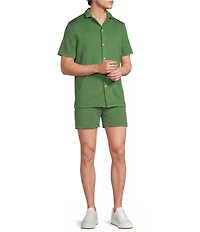 Murano Liquid Luxury Slim Fit Textured Short Sleeve Knit Camp Shirt
